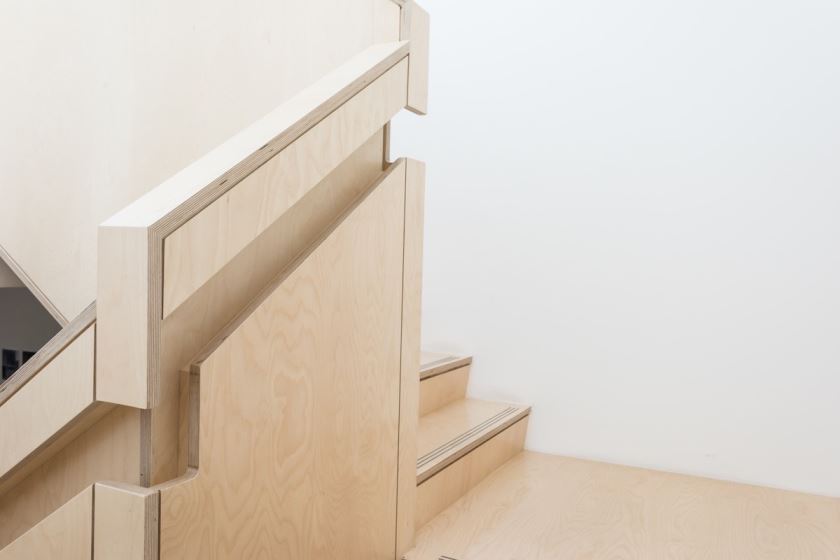Bespoke plywood staircase for Feilden Clegg Bradley completed by Magic Projects: www.magicprojects.co.uk