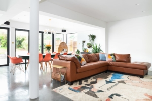 comfortable living, polished concrete, extension